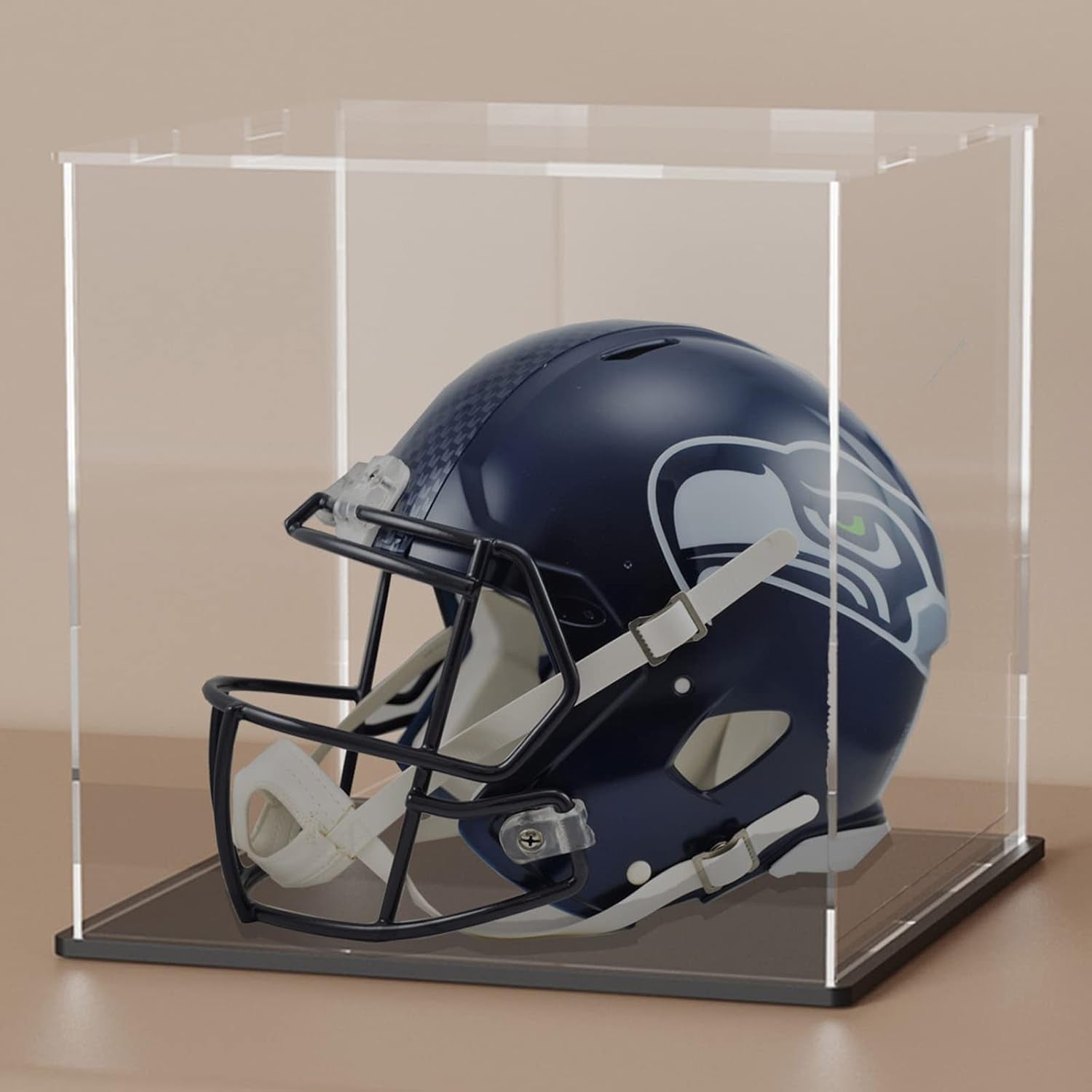 Acrylic Display Case, 8X8X8 Inch Cube, Clear Acrylic Box with Matte Black Base and Lid for Collectibles and Figures